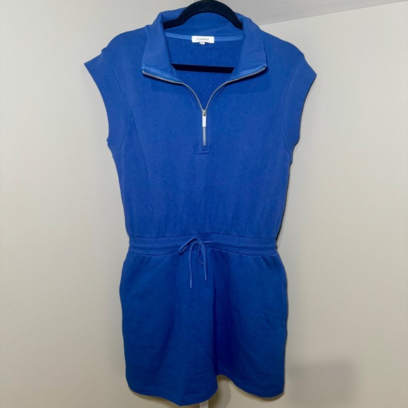 Z Supply Pants - Z SUPPLY COUNTRY CLUB DEEP BLUE MINI DRESS 100% Cotton Quarter Zip Size M